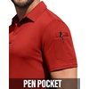 image:imageMens Polo Shirts Tactical Dry Fit Golf Shirt Stretch Casual Tops Tennis  Moisture Wicking Lightweight Breathable Flex Sunglass Loop Pocket Collar Outdoor Sport Camping Hiking Gift TravelRed