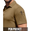 image:imageMens Polo Shirts Tactical Dry Fit Golf Shirt Stretch Casual Tops Tennis  Moisture Wicking Lightweight Breathable Flex Sunglass Loop Pocket Collar Outdoor Sport Camping Hiking Gift TravelBrown