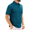 image:imageMens Polo Shirts Tactical Dry Fit Golf Shirt Stretch Casual Tops Tennis  Moisture Wicking Lightweight Breathable Flex Sunglass Loop Pocket Collar Outdoor Sport Camping Hiking Gift TravelTeal
