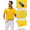 image:imageMens Polo Shirts Tactical Dry Fit Golf Shirt Stretch Casual Tops Tennis  Moisture Wicking Lightweight Breathable Flex Sunglass Loop Pocket Collar Outdoor Sport Camping Hiking Gift TravelYellow