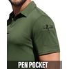 image:imageMens Polo Shirts Tactical Dry Fit Golf Shirt Stretch Casual Tops Tennis  Moisture Wicking Lightweight Breathable Flex Sunglass Loop Pocket Collar Outdoor Sport Camping Hiking Gift TravelArmy Green