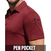 image:imageMens Polo Shirts Tactical Dry Fit Golf Shirt Stretch Casual Tops Tennis  Moisture Wicking Lightweight Breathable Flex Sunglass Loop Pocket Collar Outdoor Sport Camping Hiking Gift TravelBurgundy