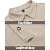 image:imageMens Polo Shirts Tactical Dry Fit Golf Shirt Stretch Casual Tops Tennis  Moisture Wicking Lightweight Breathable Flex Sunglass Loop Pocket Collar Outdoor Sport Camping Hiking Gift TravelTan