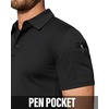 image:imageMens Polo Shirts Tactical Dry Fit Golf Shirt Stretch Casual Tops Tennis  Moisture Wicking Lightweight Breathable Flex Sunglass Loop Pocket Collar Outdoor Sport Camping Hiking Gift TravelBlack