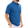 image:imageMens Polo Shirts Tactical Dry Fit Golf Shirt Stretch Casual Tops Tennis  Moisture Wicking Lightweight Breathable Flex Sunglass Loop Pocket Collar Outdoor Sport Camping Hiking Gift TravelBlue