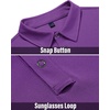 image:imageMens Polo Shirts Tactical Dry Fit Golf Shirt Stretch Casual Tops Tennis  Moisture Wicking Lightweight Breathable Flex Sunglass Loop Pocket Collar Outdoor Sport Camping Hiking Gift TravelPurple