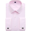 image:imageAlimens amp Gentle French Cuff Regular Fit Dress Shirts Cufflink Included  Office WorkBusiness CasualWeddingFormal EventInterviewcufflinkSoftBreathablePolyester CottonPink