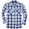 image:imageAlimens amp Gentle Mens Button Down Regular Fit Long Sleeve Plaid Flannel Casual ShirtsDark Bluebeige