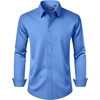 image:imageAlimens amp Gentle Mens Dress Shirt Regular Fit Stretch Stain Shield Long Sleeve Solid Business Wedding Button Down ShirtsBlue