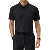 image:imageAlimens amp Gentle Mens Dress Shirt Short Sleeve Pocket Button Down Shirt  SolidWrinkle FreeRegular FitStretchSummerBusinessCasualWeddingPartyOfficeTravelFormalButton UpCollaredBlack