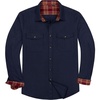 image:imageAlimensampGentle Mens Flannel Shacket Cotton Regular Fit Holiday Outfit  Casual Classic Outfit Cotton Shacket Winter Warmth Family Party Outdoor Regular Fit Pocket Button UpNavy Blue