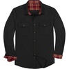 image:imageAlimensampGentle Mens Flannel Shacket Cotton Regular Fit Holiday Outfit  Casual Classic Outfit Cotton Shacket Winter Warmth Family Party Outdoor Regular Fit Pocket Button UpBlack