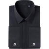 image:imageMens Dress Shirts French Cuff Regular Fit Formal Tuxedo Cufflinks Shirt  French cuff Cufflinks shirt Long sleeve Regular fit for Wedding Prom Business Fathers day Evening Formal occasionBlack