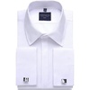 image:imageMens Dress Shirts French Cuff Regular Fit Formal Tuxedo Cufflinks Shirt  French cuff Cufflinks shirt Long sleeve Regular fit for Wedding Prom Business Fathers day Evening Formal occasionWhite