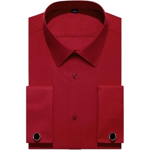 image:imageAlimens amp Gentle French Cuff Regular Fit Dress Shirts Cufflink Included  Office WorkBusiness CasualWeddingFormal EventInterviewcufflinkSoftBreathablePolyester CottonRed