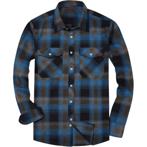 image:imageAlimens amp Gentle Mens Button Down Regular Fit Long Sleeve Plaid Flannel Casual ShirtsBlue Brown Black