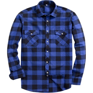 image:imageAlimens amp Gentle Mens Button Down Regular Fit Long Sleeve Plaid Flannel Casual ShirtsBlueBlack Plaid