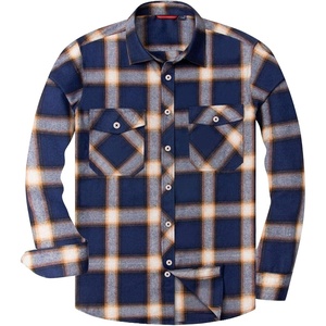 image:imageAlimens amp Gentle Mens Button Down Regular Fit Long Sleeve Plaid Flannel Casual ShirtsDark Blue Grey