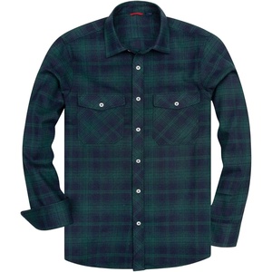 image:imageAlimens amp Gentle Mens Button Down Regular Fit Long Sleeve Plaid Flannel Casual ShirtsGreen Navy Plaid