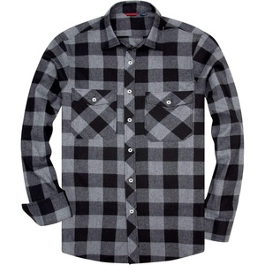 image:imageAlimens amp Gentle Mens Button Down Regular Fit Long Sleeve Plaid Flannel Casual ShirtsGrey Black Plaid
