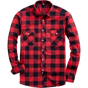 image:imageAlimens amp Gentle Mens Button Down Regular Fit Long Sleeve Plaid Flannel Casual ShirtsRedBlack Plaid