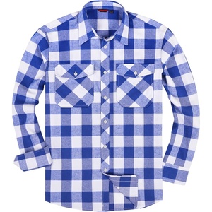 image:imageAlimens amp Gentle Mens Button Down Regular Fit Long Sleeve Plaid Flannel Casual ShirtsSky Bluebeige
