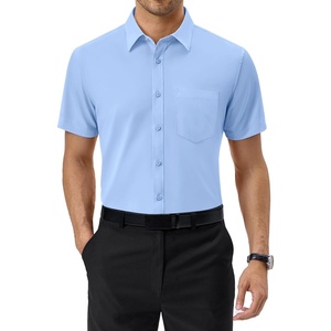image:imageAlimens amp Gentle Mens Dress Shirt Short Sleeve Pocket Button Down Shirt  SolidWrinkle FreeRegular FitStretchSummerBusinessCasualWeddingPartyOfficeTravelFormalButton UpCollaredBlue
