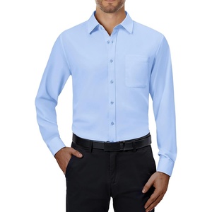 image:imageAlimens amp Gentle Mens Dress Shirts Long Sleeve Stretch Button Down Shirt  Wrinkle FreeRegular FitPocketWeddingCasualBusinessWorkChurchButton Up ShirtCollaredGraduationBlue