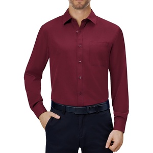 image:imageAlimens amp Gentle Mens Dress Shirts Long Sleeve Stretch Button Down Shirt  Wrinkle FreeRegular FitPocketWeddingCasualBusinessWorkChurchButton Up ShirtCollaredGraduationBurgundy