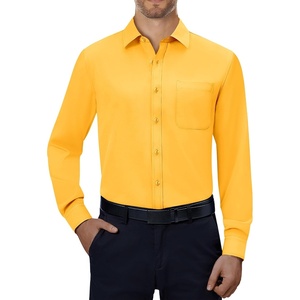 image:imageAlimens amp Gentle Mens Dress Shirts Long Sleeve Stretch Button Down Shirt  Wrinkle FreeRegular FitPocketWeddingCasualBusinessWorkChurchButton Up ShirtCollaredGraduationBright Yellow