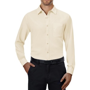 image:imageAlimens amp Gentle Mens Dress Shirts Long Sleeve Stretch Button Down Shirt  Wrinkle FreeRegular FitPocketWeddingCasualBusinessWorkChurchButton Up ShirtCollaredGraduationBeige