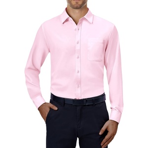 image:imageAlimens amp Gentle Mens Dress Shirts Long Sleeve Stretch Button Down Shirt  Wrinkle FreeRegular FitPocketWeddingCasualBusinessWorkChurchButton Up ShirtCollaredGraduationPink
