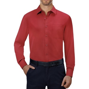 image:imageAlimens amp Gentle Mens Dress Shirts Long Sleeve Stretch Button Down Shirt  Wrinkle FreeRegular FitPocketWeddingCasualBusinessWorkChurchButton Up ShirtCollaredGraduationRed