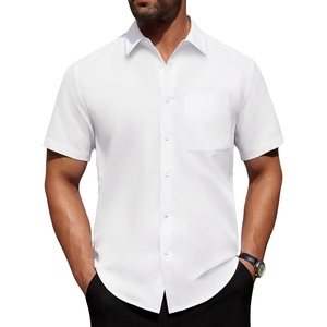 image:imageAlimens amp Gentle Mens Short Sleeve Dress Shirts Wrinkle Free Untucked Casual Button Down ShirtWhite