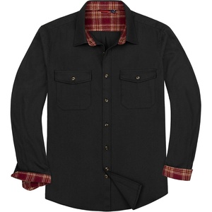 image:imageAlimensampGentle Mens Flannel Shacket Cotton Regular Fit Holiday Outfit  Casual Classic Outfit Cotton Shacket Winter Warmth Family Party Outdoor Regular Fit Pocket Button UpBlack