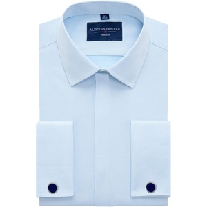 image:imageMens Dress Shirts French Cuff Regular Fit Formal Tuxedo Cufflinks Shirt  French cuff Cufflinks shirt Long sleeve Regular fit for Wedding Prom Business Fathers day Evening Formal occasionTwilled Blue