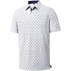 image:imageMens Polo Shirts Dry Fit Breathable Printed Golf Shirt Summer  Dry Fit Stretch Moisture Wicking Upf Lightweight Pattern Casual Business Tennis Sport Beach Holiday Party GiftWhite Golf