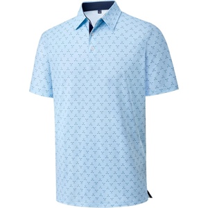 image:imageMens Polo Shirts Dry Fit Breathable Printed Golf Shirt Summer  Dry Fit Stretch Moisture Wicking Upf Lightweight Pattern Casual Business Tennis Sport Beach Holiday Party GiftBlue Golf