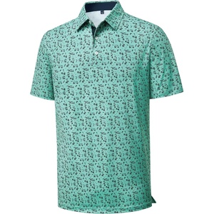 image:imageMens Polo Shirts Dry Fit Breathable Printed Golf Shirt Summer  Dry Fit Stretch Moisture Wicking Upf Lightweight Pattern Casual Business Tennis Sport Beach Holiday Party GiftTeal Hawaii Ocean