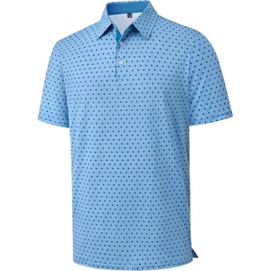 image:imageMens Polo Shirts Dry Fit Breathable Printed Golf Shirt Summer  Dry Fit Stretch Moisture Wicking Upf Lightweight Pattern Casual Business Tennis Sport Beach Holiday Party GiftBlue Dots
