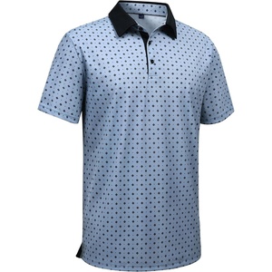 image:imageMens Polo Shirts Stretch Dry Fit Printed Golf Shirt Summer Party Beach Tops  Patterned Flex Upf Lightweight Casual Business Tennis Sport Holiday Dating Gift Daily Life Prom HolidayHawaiianBlue Grey Square