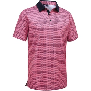 image:imageMens Polo Shirts Stretch Dry Fit Printed Golf Shirt Summer Party Beach Tops  Patterned Flex Upf Lightweight Casual Business Tennis Sport Holiday Dating Gift Daily Life Prom HolidayHawaiianBlack Pink Flower