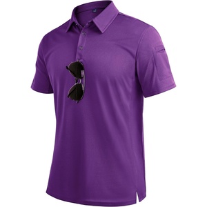 image:imageMens Polo Shirts Tactical Dry Fit Golf Shirt Stretch Casual Tops Tennis  Moisture Wicking Lightweight Breathable Flex Sunglass Loop Pocket Collar Outdoor Sport Camping Hiking Gift TravelPurple