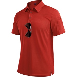 image:imageMens Polo Shirts Tactical Dry Fit Golf Shirt Stretch Casual Tops Tennis  Moisture Wicking Lightweight Breathable Flex Sunglass Loop Pocket Collar Outdoor Sport Camping Hiking Gift TravelRed