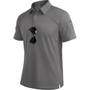 image:imageMens Polo Shirts Tactical Dry Fit Golf Shirt Stretch Casual Tops Tennis  Moisture Wicking Lightweight Breathable Flex Sunglass Loop Pocket Collar Outdoor Sport Camping Hiking Gift TravelGrey