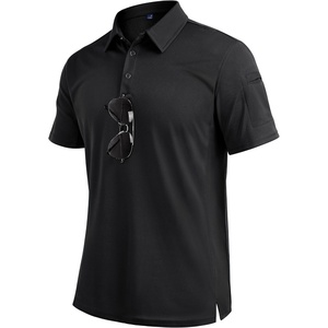 image:imageMens Polo Shirts Tactical Dry Fit Golf Shirt Stretch Casual Tops Tennis  Moisture Wicking Lightweight Breathable Flex Sunglass Loop Pocket Collar Outdoor Sport Camping Hiking Gift TravelBlack