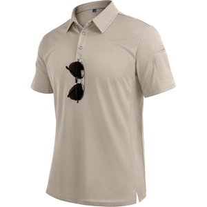 image:imageMens Polo Shirts Tactical Dry Fit Golf Shirt Stretch Casual Tops Tennis  Moisture Wicking Lightweight Breathable Flex Sunglass Loop Pocket Collar Outdoor Sport Camping Hiking Gift TravelTan