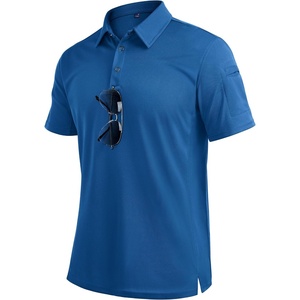 image:imageMens Polo Shirts Tactical Dry Fit Golf Shirt Stretch Casual Tops Tennis  Moisture Wicking Lightweight Breathable Flex Sunglass Loop Pocket Collar Outdoor Sport Camping Hiking Gift TravelBlue