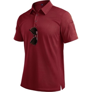 image:imageMens Polo Shirts Tactical Dry Fit Golf Shirt Stretch Casual Tops Tennis  Moisture Wicking Lightweight Breathable Flex Sunglass Loop Pocket Collar Outdoor Sport Camping Hiking Gift TravelBurgundy