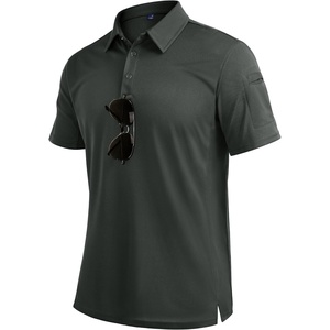 image:imageMens Polo Shirts Tactical Dry Fit Golf Shirt Stretch Casual Tops Tennis  Moisture Wicking Lightweight Breathable Flex Sunglass Loop Pocket Collar Outdoor Sport Camping Hiking Gift TravelDark Grey
